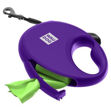 Повідок для собак WAUDOG R-leash з контейнером для пакетів S до 12 кг 3 м фіолетовий (26279) фото №4
