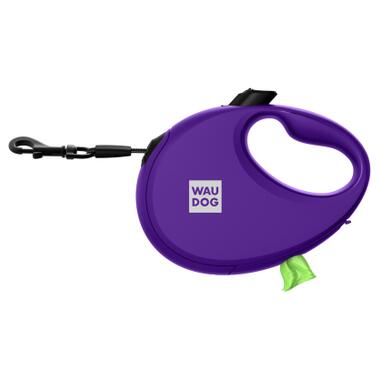 Повідок для собак WAUDOG R-leash з контейнером для пакетів S до 12 кг 3 м фіолетовий (26279) фото №3