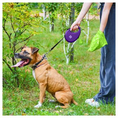 Повідок для собак WAUDOG R-leash з контейнером для пакетів S до 12 кг 3 м фіолетовий (26279) фото №9