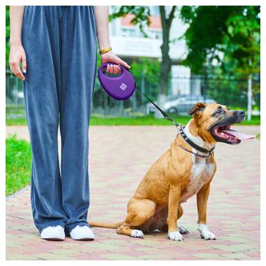 Повідок для собак WAUDOG R-leash з контейнером для пакетів S до 12 кг 3 м фіолетовий (26279) фото №6