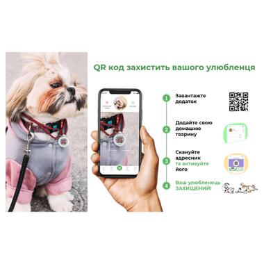 Шлея для собак WAUDOG Nylon з QR-паспортом Фіолетовий камо L (5406) фото №4