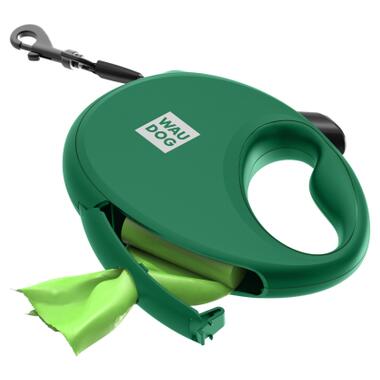 Повідок для собак WAUDOG R-leash з контейнером для пакетів S до 12 кг 3 м зелений (262718) фото №4