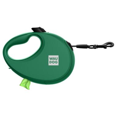 Повідок для собак WAUDOG R-leash з контейнером для пакетів S до 12 кг 3 м зелений (262718) фото №2