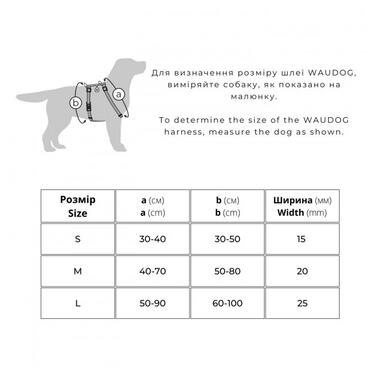 Шлея для собак WAUDOG Nylon з QR паспортом анатомічна H-подібна Colors of freedom S (5140-4020) фото №4
