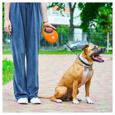 Повідок для собак WAUDOG R-leash з контейнером для пакетів L до 40 кг 5 м помаранчевий (26294) фото №7