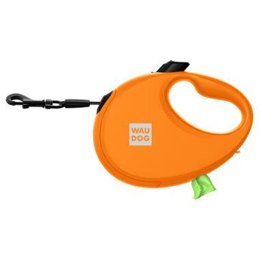 Повідок для собак WAUDOG R-leash з контейнером для пакетів L до 40 кг 5 м помаранчевий (26294) фото №15