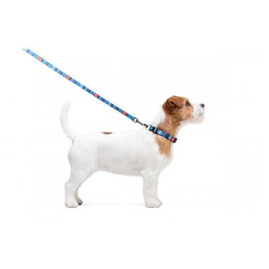 Повідець для собак нейлоновий WAUDOG Nylon, малюнок Етно синій, Ш 15 мм, Дл 122 см (4597) (4823089312415) фото №2