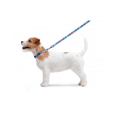 Повідець для собак нейлоновий WAUDOG Nylon, малюнок Етно синій, Ш 15 мм, Дл 122 см (4597) (4823089312415) фото №3