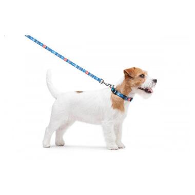 Повідець для собак нейлоновий WAUDOG Nylon, малюнок Етно синій, Ш 15 мм, Дл 122 см (4597) (4823089312415) фото №6