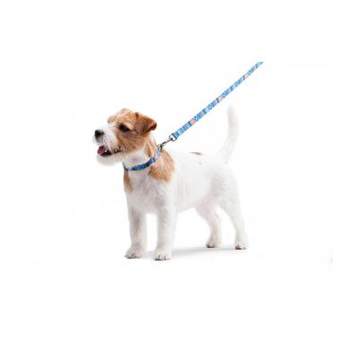 Повідець для собак нейлоновий WAUDOG Nylon, малюнок Етно синій, Ш 15 мм, Дл 122 см (4597) (4823089312415) фото №4