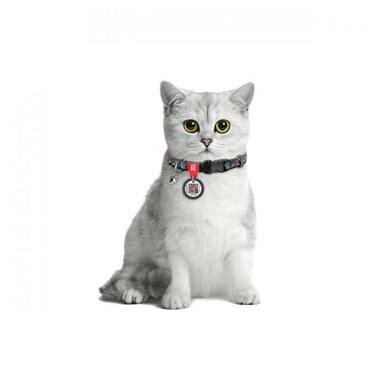 Нашийник для котів нейлоновий WAUDOG Nylon c QR паспортом, малюнок Інді, пластиковий фастекс, Ш 10 мм, Дл 20-30 см (5270) (4823089324630) фото №3