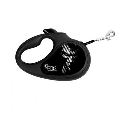 Повідок для собак WAUDOG R-leash Джокер чорний світловідбивна стрічка L до 50 кг 5 м чорний (8126-1027-01) фото №1
