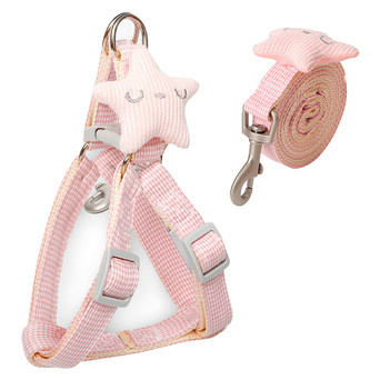 Шлей для собак або кішок з повідцем Taotaopets 1710118 Pink (1.5 cm) фото №2