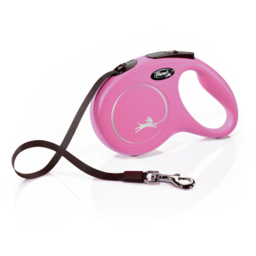 Повідець для собак Flexi New Classic M стрічка 5м (рожевий) (4000498032237) фото №1