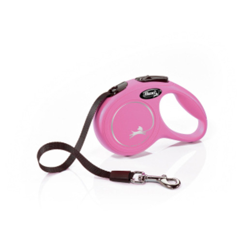 Повідець для собак Flexi New Classic XS стрічка 3м (рожевий) (4000498023136) фото №1