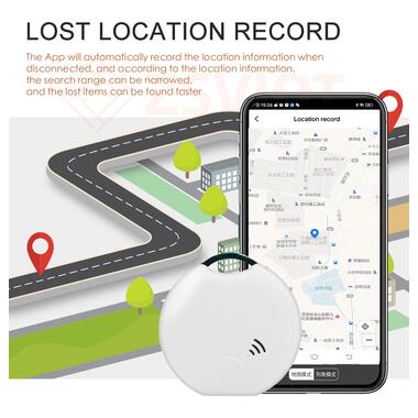 Трекер GPS брелок для відстеження собак та кішок Tracker E-V2201 (Білий) фото №5