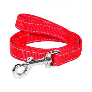 Повідець Dog Extreme нейлоновий подвійний (ширина 14мм, довжина 122см) червоний (43003) (4820082494360) фото №1