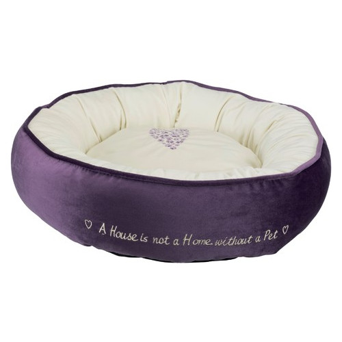 Лежак Trixie Pet's Home с сердечком пурпурный/кремовый d50 см (37488) фото №1