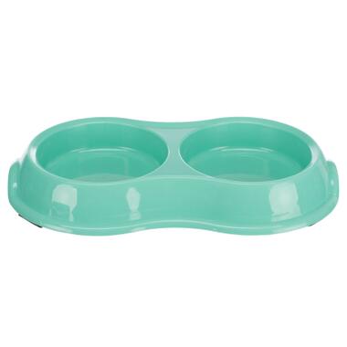 Посуд для котів Trixie Миска подвійна пластикова 2х200 мл/11 см (кольори в асортименті) (4011905249858) фото №1