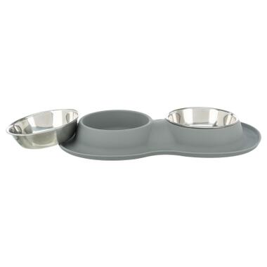 Посуд для собак Trixie Миска металева подвійна 2х400 мл/16 см (сіра) (4011905249834) фото №4