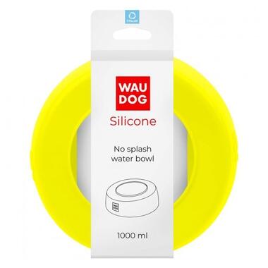 Миска-непроливайка WAUDOG Silicone, 1 л, жовтий (50798) (4823089356273) фото №1