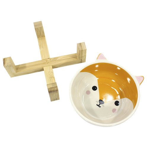 Миска для котів та собак керамічна Taotaopets 115505 Лисичка на дерев'яній підставці (5521-18117) фото №4