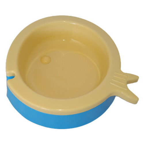 Пластикова миска AnimAll у формі рибки для котів S 200 мл жовто-синя (113848) фото №1