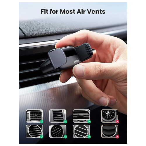 Автомобильные держатель для смартфна Ugreen LP120 Air Vent Mount Phone Holder Косм. Серый (10422) фото №3
