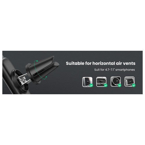Автомобильные держатель для смартфна Ugreen LP120 Air Vent Mount Phone Holder Косм. Серый (10422) фото №9