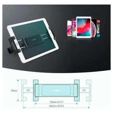 Универсальный автодержатель Ugreen LP160 Car Headrest Mount Holder Black (60108) фото №4