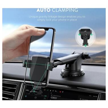 Универсальный автодержатель Ugreen LP200 Gravity Phone Holder with Suction Cup Black (60990B) фото №6