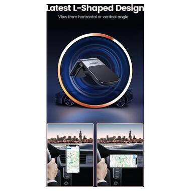 Универсальный автодержатель Ugreen LP290 Waterfall-Shaped Magnetic Phone Holder Black (80712B) фото №5