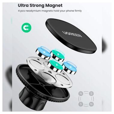 Универсальный автодержатель Ugreen LP292 Magnetic Phone Holder for Car Black (80785) фото №4