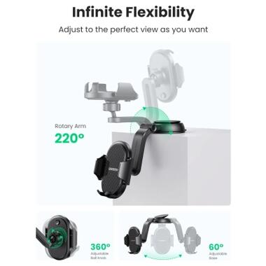 Универсальный автодержатель Ugreen LP405 Waterfall-Shaped Suction Cup Phone Mount (20473) фото №4