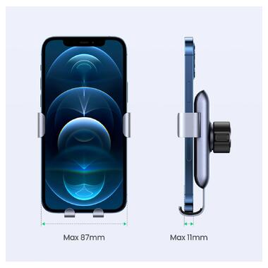 Автодержатель для телефона UGREEN LP274 Gravity Phone Holder for Round Air Vent gray (UGR-30401) фото №4