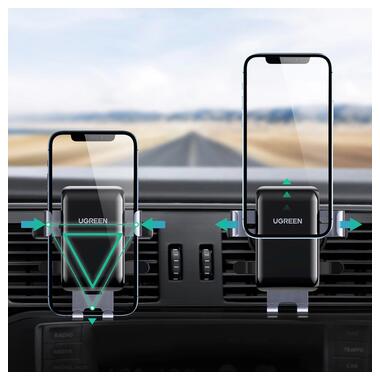 Автодержатель для телефона UGREEN LP274 Gravity Phone Holder for Round Air Vent gray (UGR-30401) фото №5