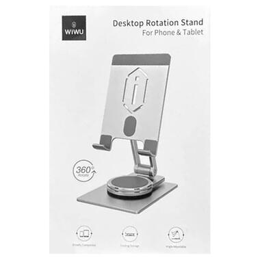 Підставка для планшетів WIWU ZM107 Desktop Rotation Stand  For Tablet up to 12.9 inch Silver  фото №6