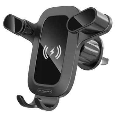 Автодержатель для смартфона с БЗУ WUW Z29 Black (6972573336258) фото №1