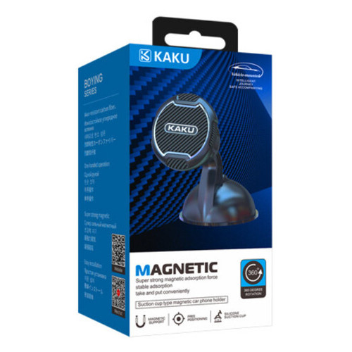 Автомобільний магнітний утримувач Kaku KSC-424C для телефону на присосці - Black фото №3