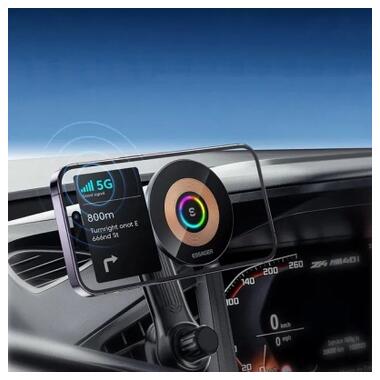 Универсальный автодержатель Essager Arpege 15W Magnetic Wirless Car Charger with Phone Holder Function (Rotate Version) Black (EZJCX-GY01B-Z) фото №2