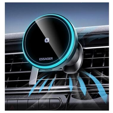 Универсальный автодержатель Essager Element magnetic wireless charging car bracket outlet+paste mode (EZJCX-YS01-Z) фото №5