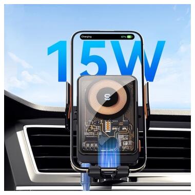 Универсальный автодержатель Essager Junyi 15W Wireless Phone Holder for Car (Air Outlet Type) (EZJWX-JY01-Z) фото №7