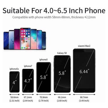 Универсальный автодержатель Essager MoJack Gravity Car Phone Holder (osculum type) Black (EZJXP-MJ01) фото №9