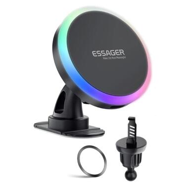 Универсальный автодержатель Essager Neon magnetic wireless charger car bracket beak hook+paste (EZJCX-NH01-Z) фото №3