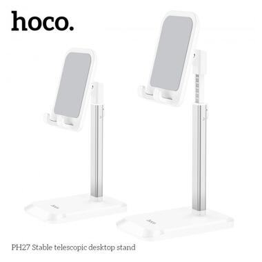 Настільний тримач Hoco PH27 Soaring metal desktop stand 4,7-10 White фото №3