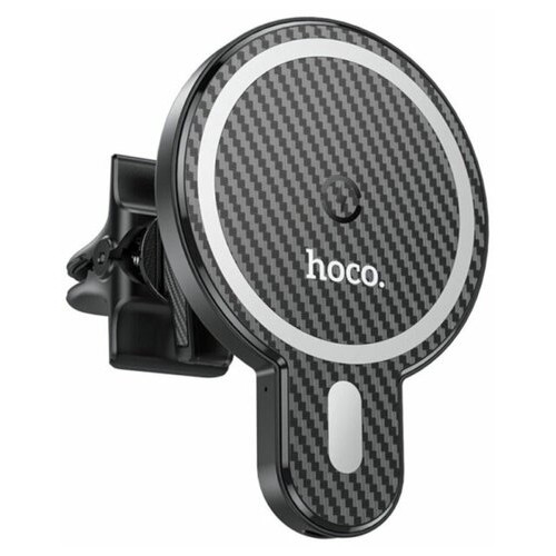 Автомобильный держатель HOCO CA85 Ultra-fast magnetic wireless charging car holder Black фото №1