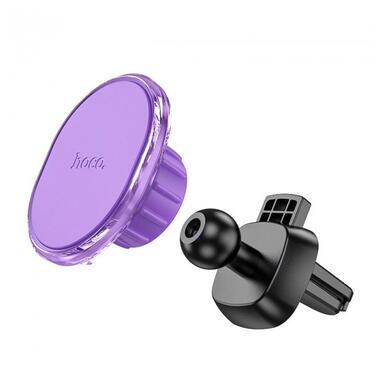 Автомобільний тримач холдер для телефону Hoco Crystal magnetic Car holder (air outlet) H1 фіолетовий фото №4