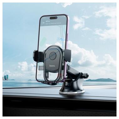 Автомобільний тримач холдер для телефону HOCO Integrity one-key car holder H5 | 4.5-7 | чорний фото №8