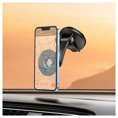 Магнітний автомобільний тримач для телефону HOCO Excelle center console RING magnetic Car holder CA113 чорний фото №9