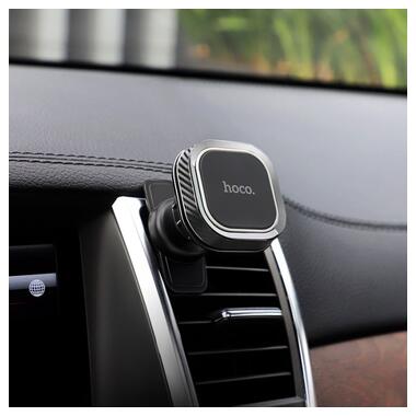 Автомобільний тримач для телефону Hoco CA52 Intelligent на дефлектор, Чорний (49710) фото №7